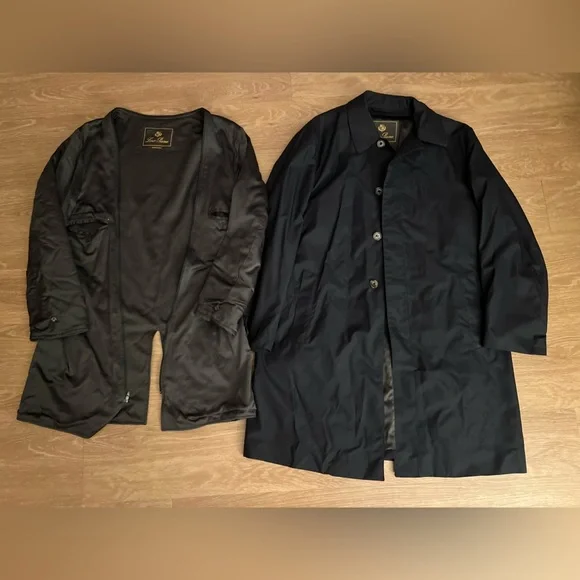 Loro Piana Black Trench Coat with Matte Finish - Picture 16 of 16